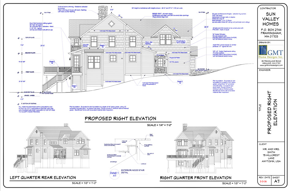 Layout page of elevations