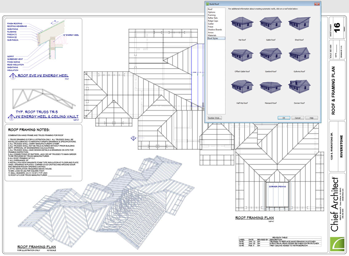 set auto build roofs on chief architect