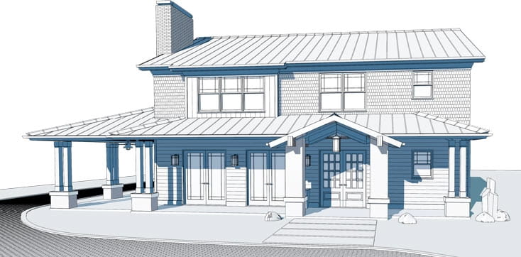 Chief Architect Technical rendering of house exterior