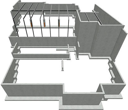 Residential Foundation that includes a full basement, crawl space and pier foundation with grade beams