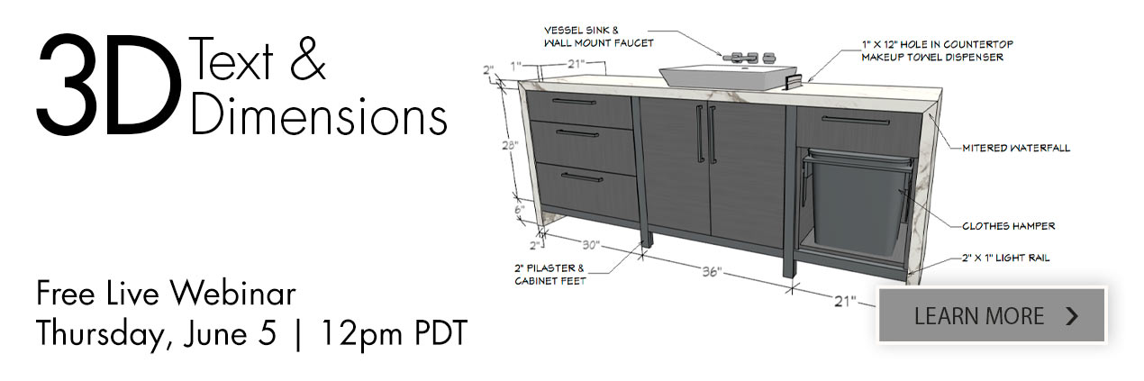 3D Text and Dimensions - Free Live Webinar | Thursday, June 5 at 12 PM PDT