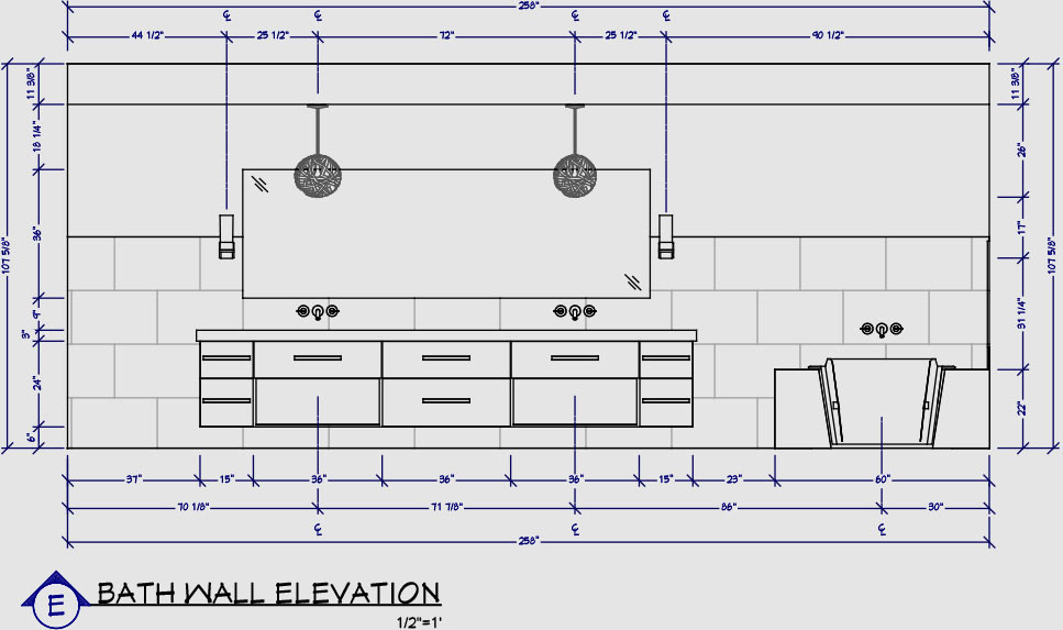 bathroom wall elevation