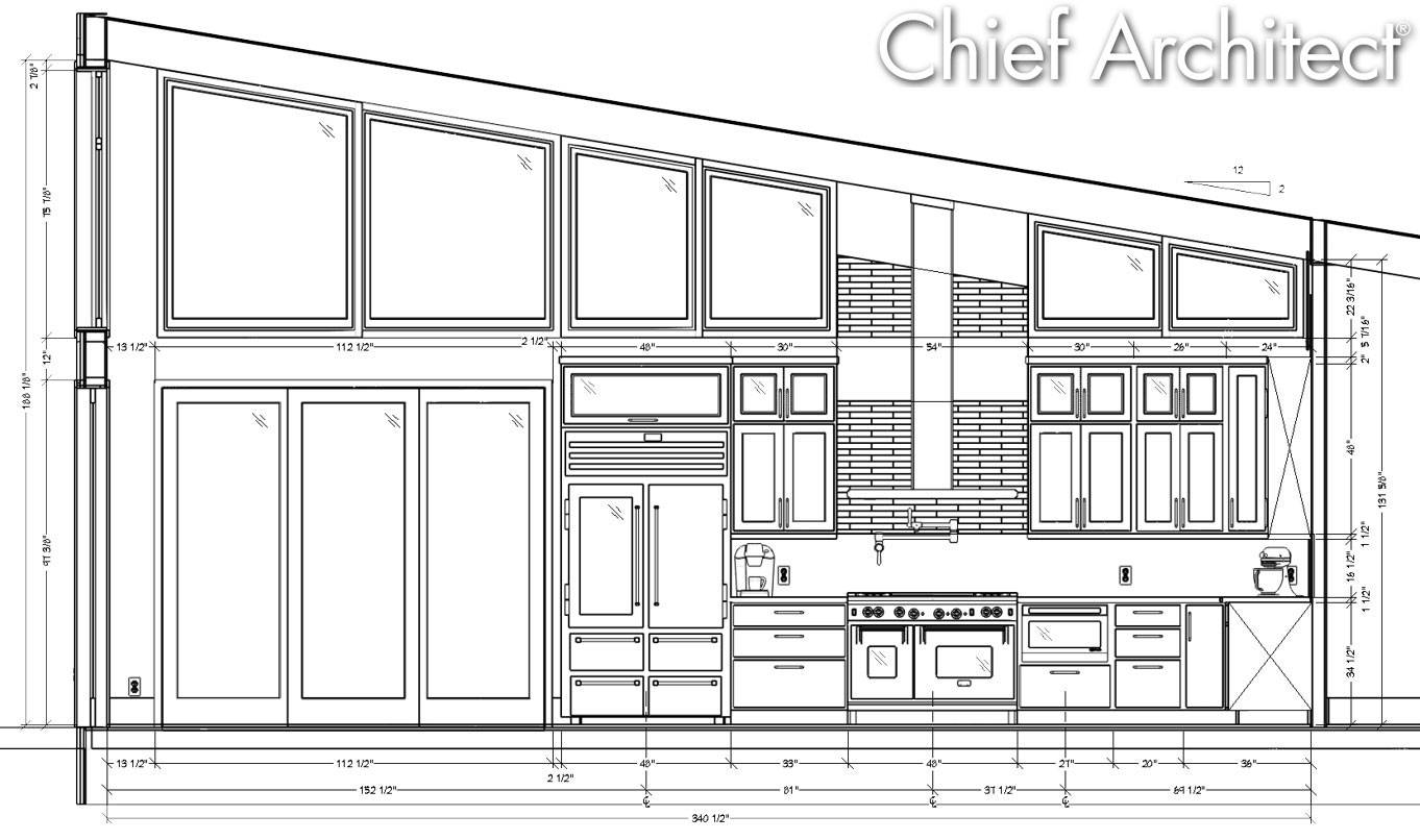 Chief Architect Home Design Software Samples Gallery   Breckenridge Kitchen Elevation 