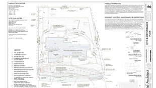 This screen capture of the site and disturbance plan for the Grandview build displays the details required for lot preparation.