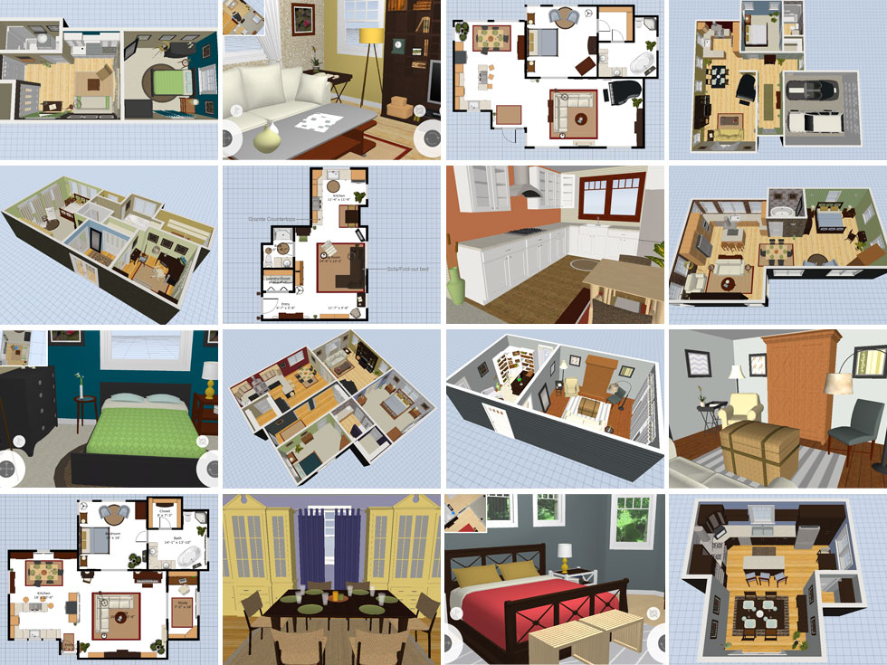 Preview of different sample plans available for Room Planner